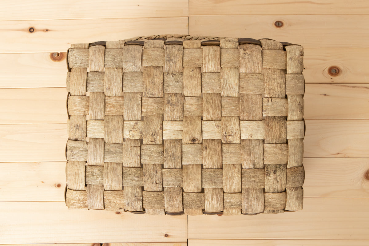 Storage basket L (light check) / Walnut / Iwate-JPN 1510597-1