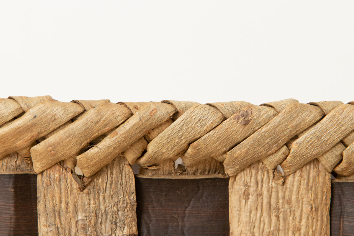 Storage basket L (light check) / Walnut / Iwate-JPN 1510597-1