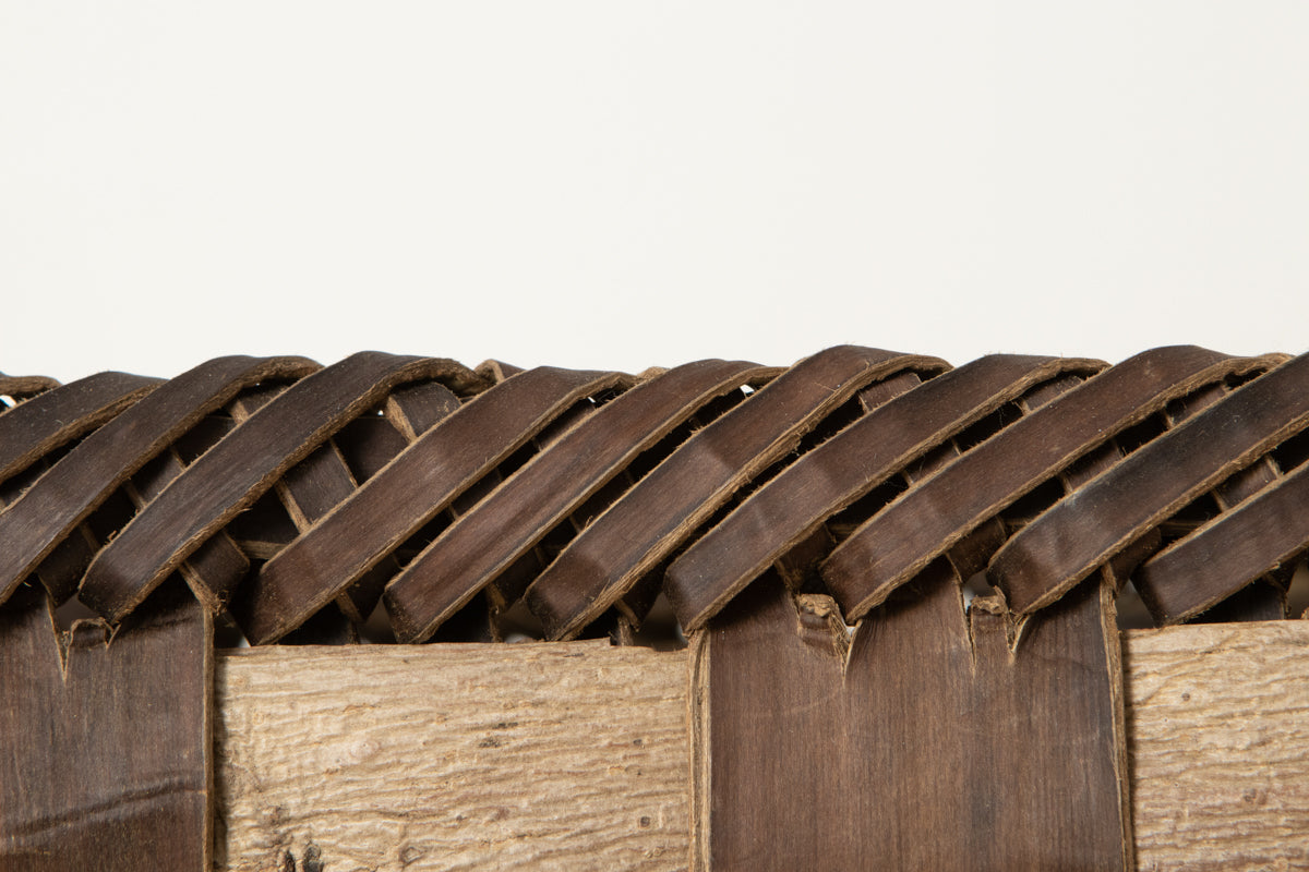 Storage basket L (dark check) / Walnut / Iwate-JPN 1510597-2