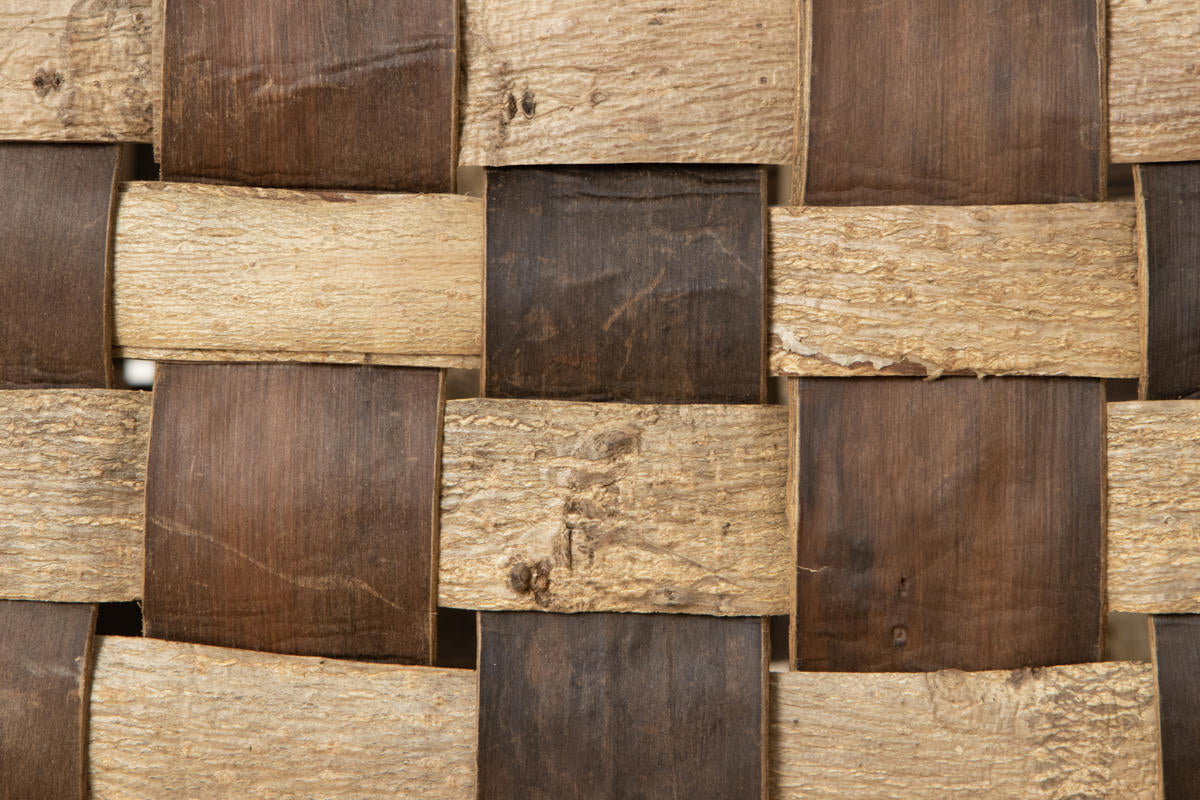 Storage basket L (dark check) / Walnut / Iwate-JPN 1510597-2