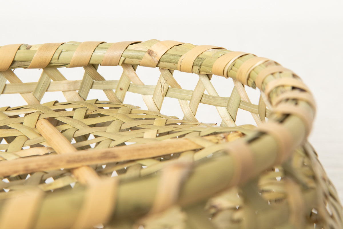 Oval Shallow Dish Basket / Nemagari Bamboo / Nagano-JPN 610232-1