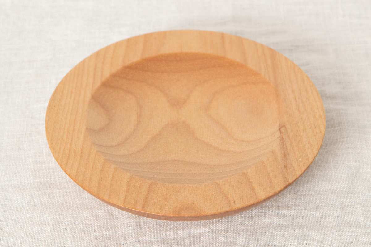 Dessert plate “deep rim” / Japanese cherry birch / Ōita-JPN 211151-1