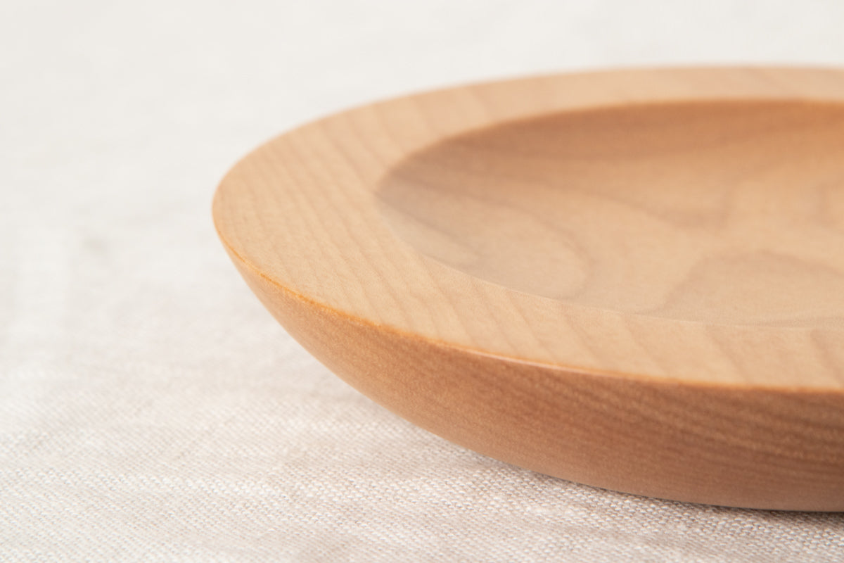 Dessert plate “deep rim” / Japanese cherry birch / Ōita-JPN 211151-1
