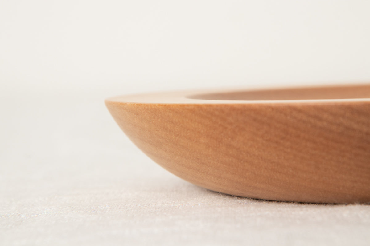 Dessert plate “deep rim” / Japanese cherry birch / Ōita-JPN 211151-1