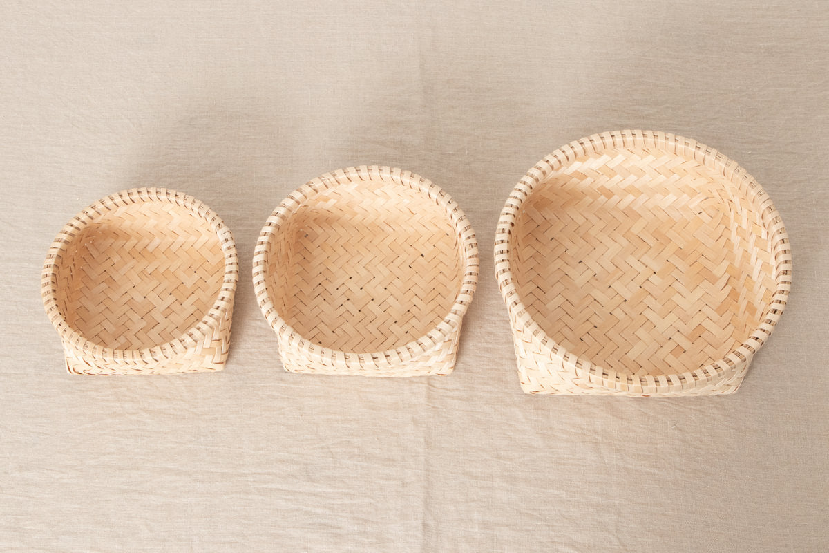 Round basket S, M, L / Itaya maple / Akita-JPN 720904