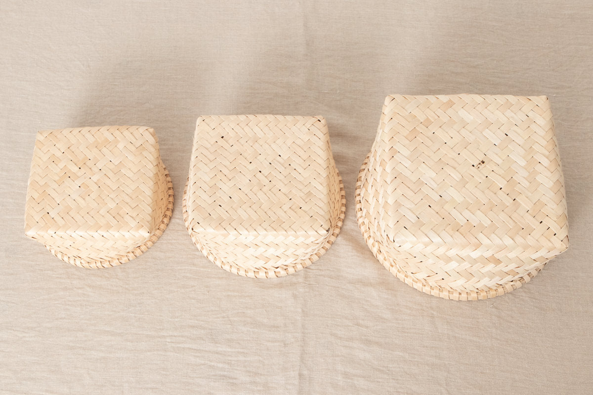 Round basket S, M, L / Itaya maple / Akita-JPN 720904