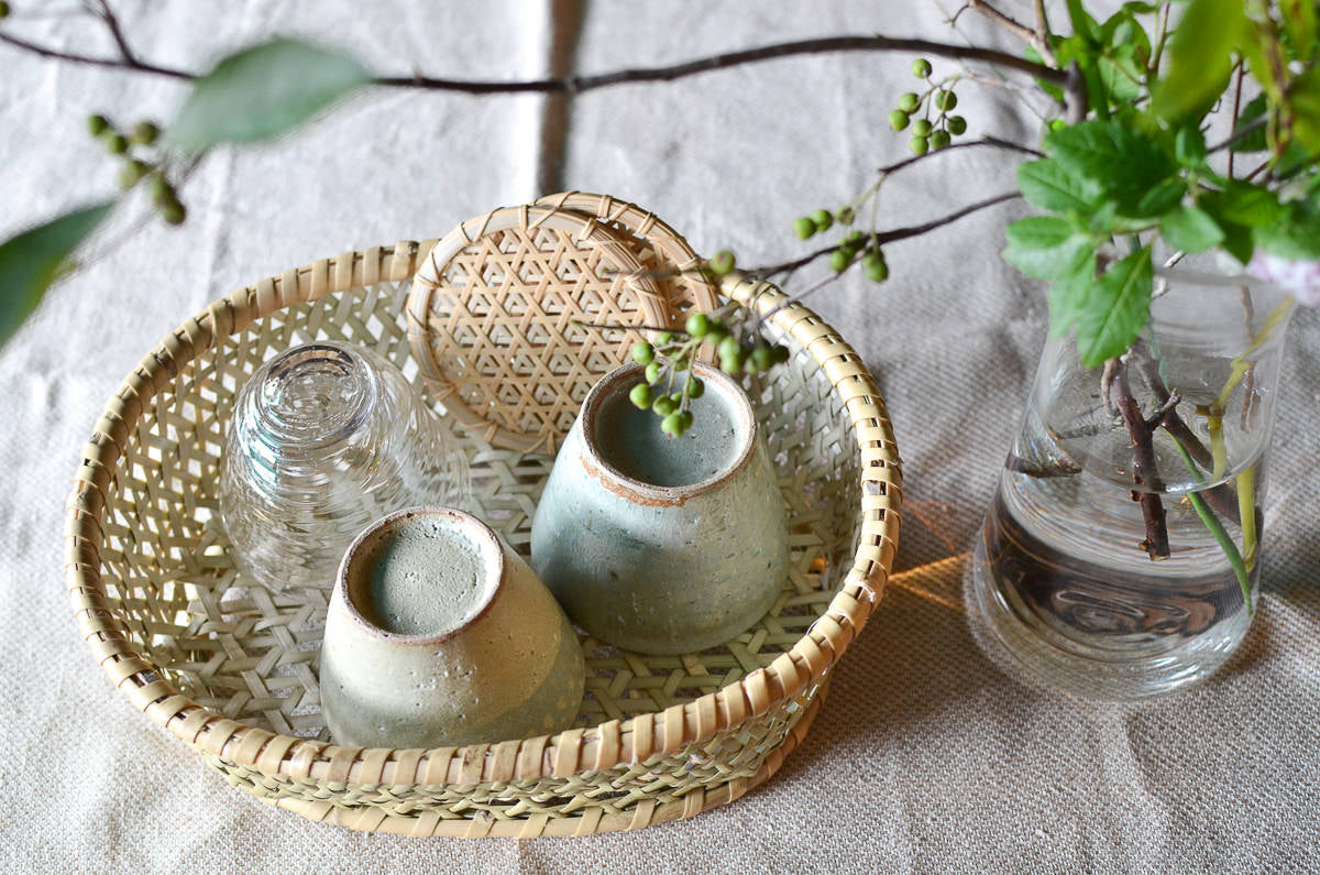 Oval Shallow Dish Basket / Nemagari Bamboo / Nagano-JPN 610232-1