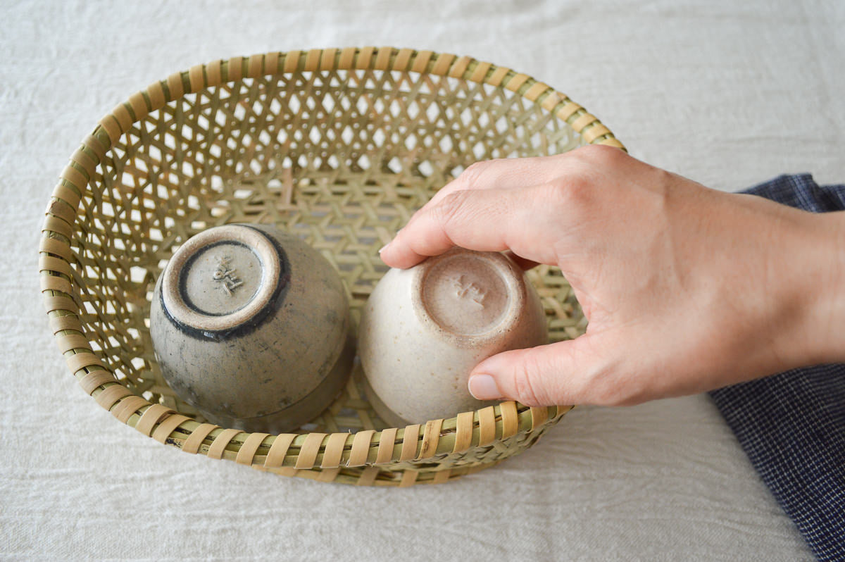 Oval Shallow Dish Basket / Nemagari Bamboo / Nagano-JPN 610232-1