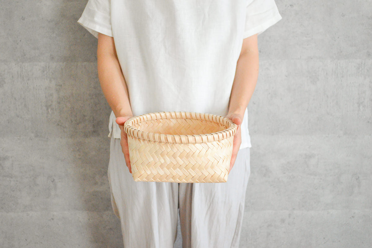 Round basket S, M, L / Itaya maple / Akita-JPN 720904