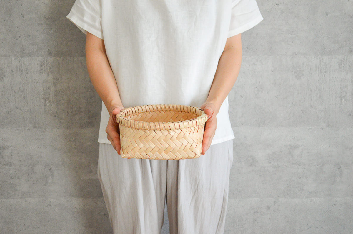 Round basket S, M, L / Itaya maple / Akita-JPN 720904
