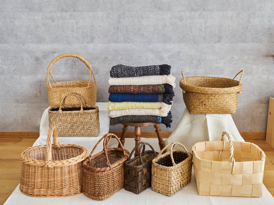 Walnut, Akebi, and Willow Baskets with Gara-bou Stoles