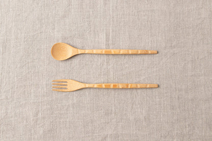 Spoon, Fork “Bumpy” / Smoked Mōsō bamboo / Kōchi-JPN 321210