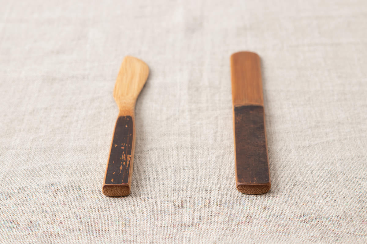Skinny spatula, Butter knife / Smoked Mōsō bamboo / Kōchi-JPN 321209