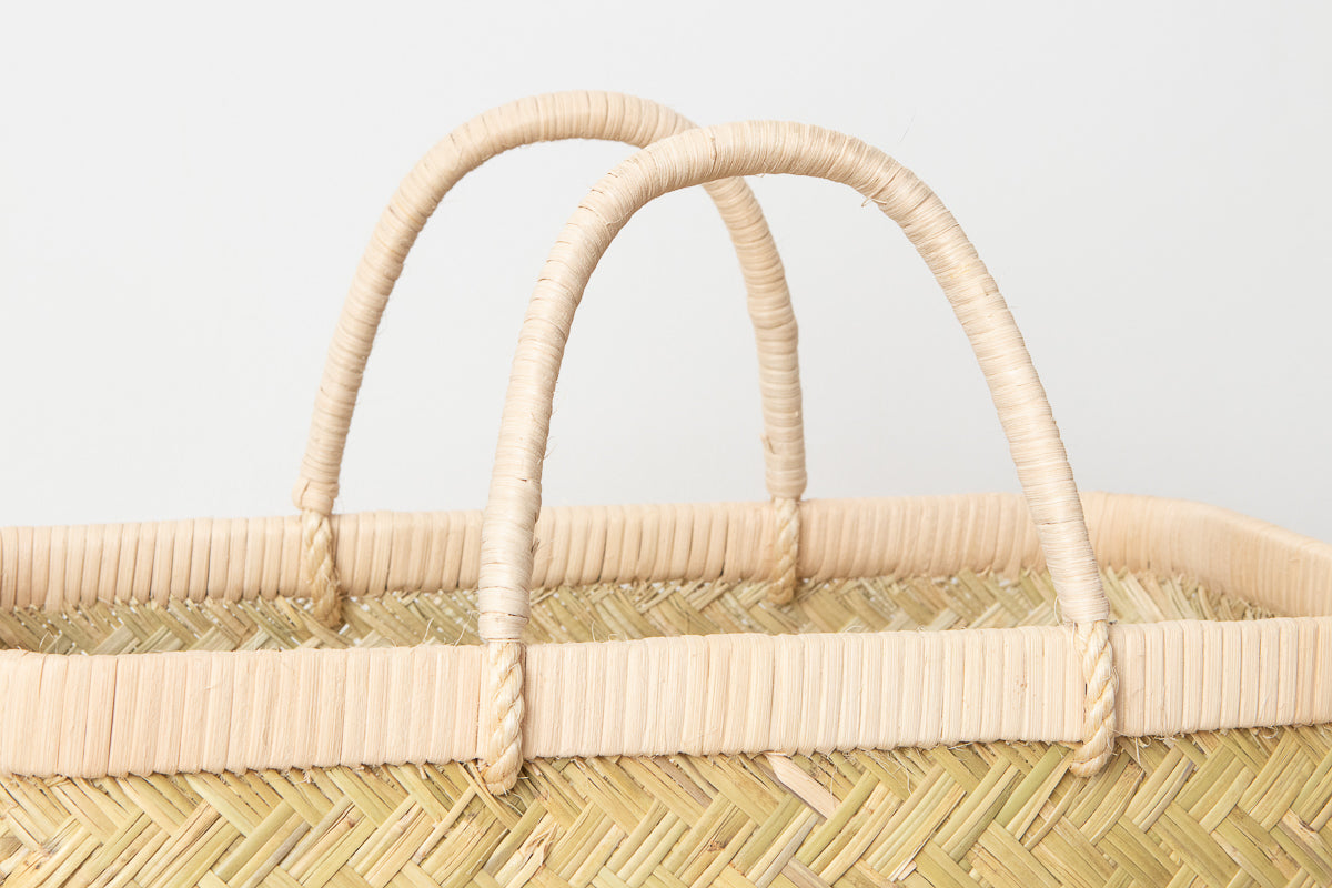 Shopping basket M -rattan handle- / Suzu bamboo / Iwate-JPN 450809-1