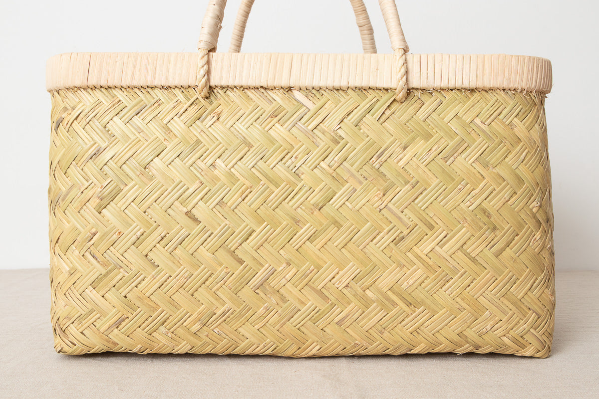 Shopping basket M -rattan handle- / Suzu bamboo / Iwate-JPN 450809-1