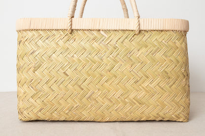 Shopping basket M -rattan handle- / Suzu bamboo / Iwate-JPN 450809-1