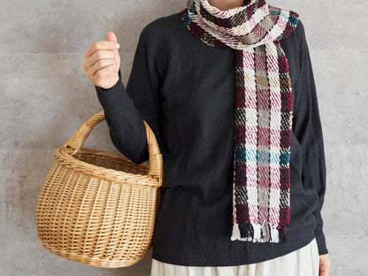 リトアニア/やなぎ　シギタスさん　手つきラウンドバスケット　140522-5