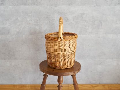 リトアニア/やなぎ　シギタスさん　手つきトールバスケット　皮つき　140522-6