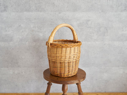 リトアニア/やなぎ　シギタスさん　手つきトールバスケット　皮つき　140522-6