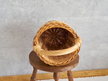 リトアニア/やなぎ　シギタスさん　手つきトールバスケット　皮つき　140522-6