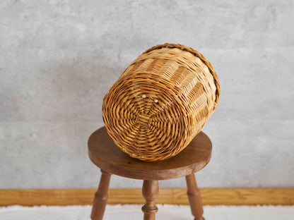 リトアニア/やなぎ　シギタスさん　手つきトールバスケット　皮つき　140522-6