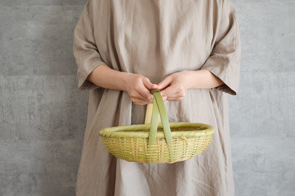 Oval basket with handle S, M, L / Madake bamboo / Ōita-JPN 220640