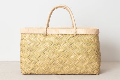 Shopping basket M -rattan handle- / Suzu bamboo / Iwate-JPN 450809-1