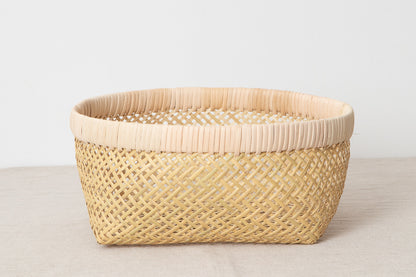 Round basket -open weave- / Suzu bamboo / Iwate-JPN 450808-1