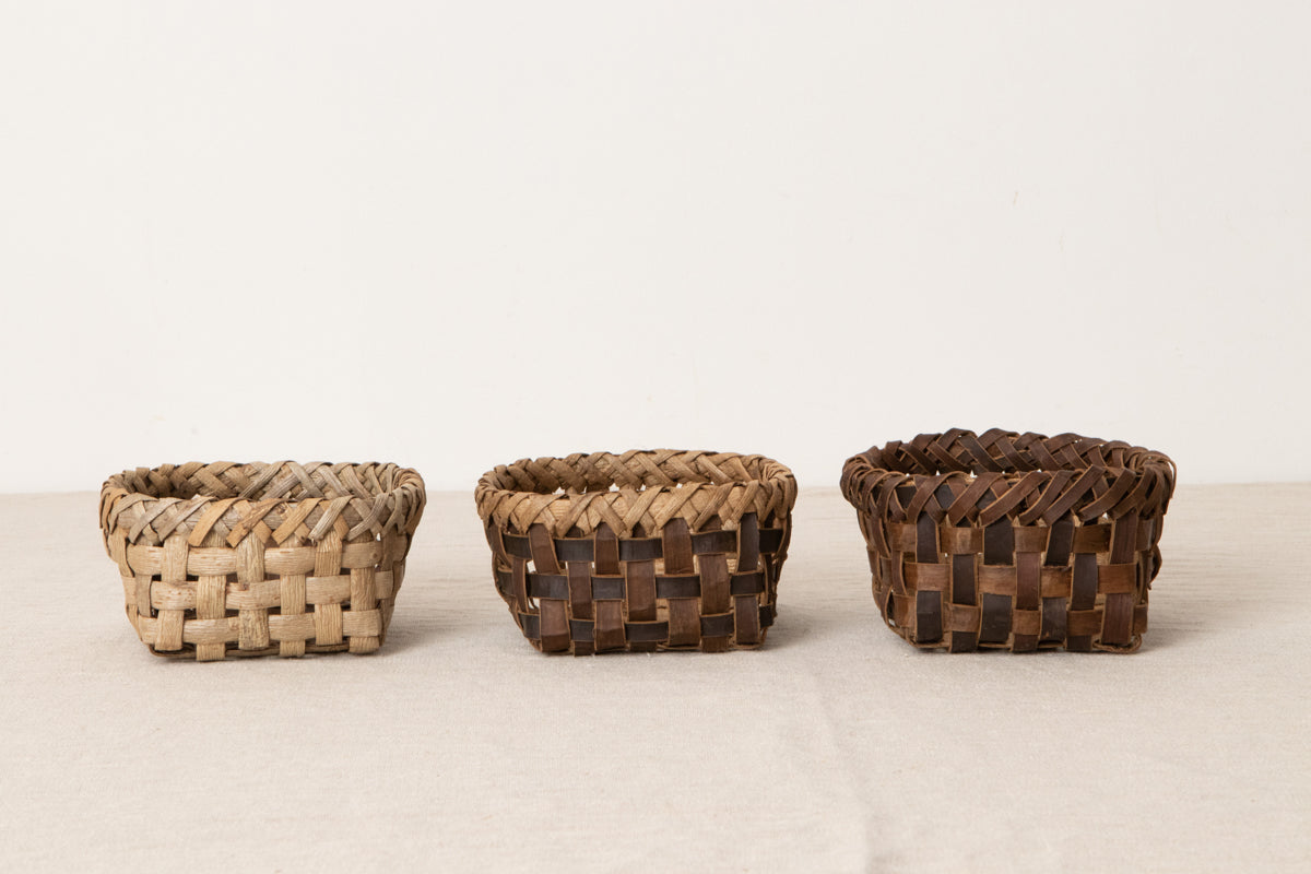 Organizing basket Mini (randomly selected) / Walnut / Iwate-JPN 1510592