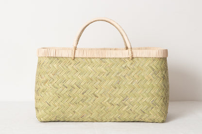 Shopping basket L -rattan handle- / Suzu bamboo / Iwate-JPN 450813-1