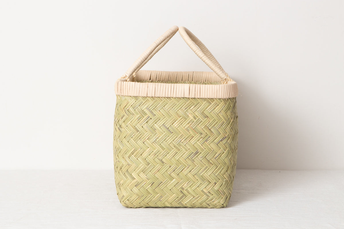 Shopping basket L -rattan handle- / Suzu bamboo / Iwate-JPN 450813-1