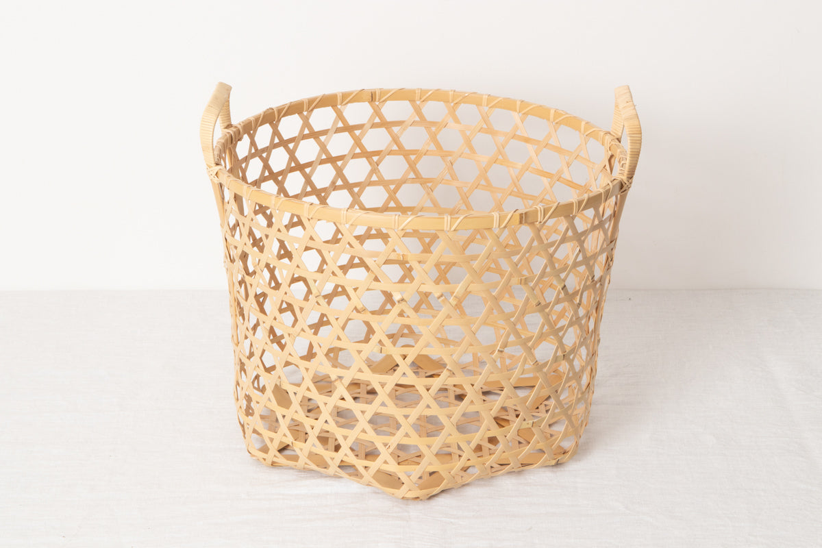 Laundry basket / White bamboo / Kagawa-JPN 250701-1