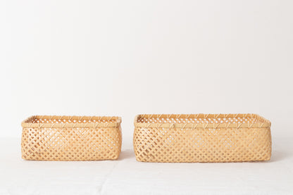 Accessory basket -Diamond- S, L / White bamboo / Kagawa-JPN 250703