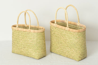 Oval shopping basket / Suzu bamboo / Iwate-JPN 210123