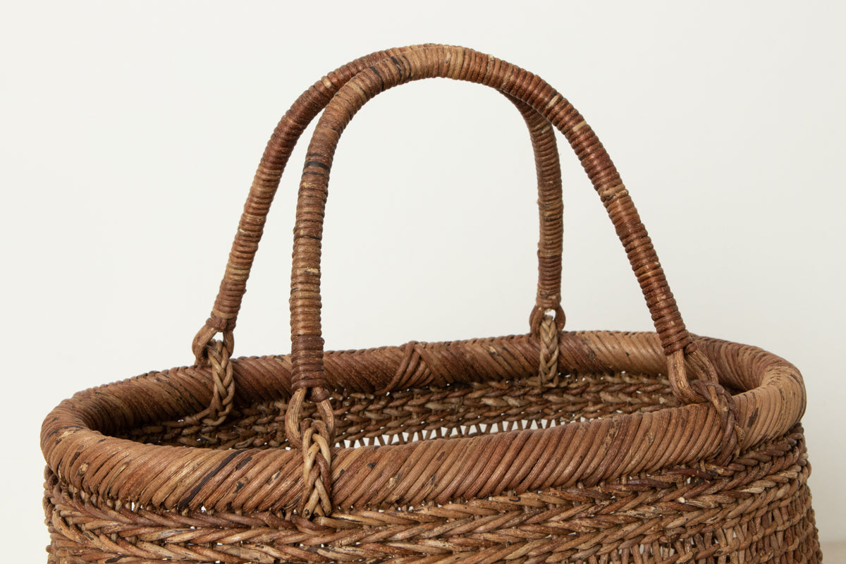 Hand bag “Plump” S, M, L / Brown Akebi vine / Nagano-JPN 311216