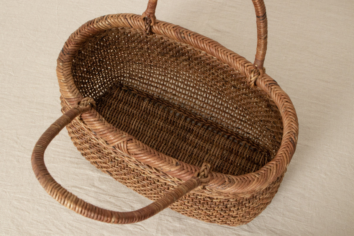 Hand bag “Plump” S, M, L / Brown Akebi vine / Nagano-JPN 311216