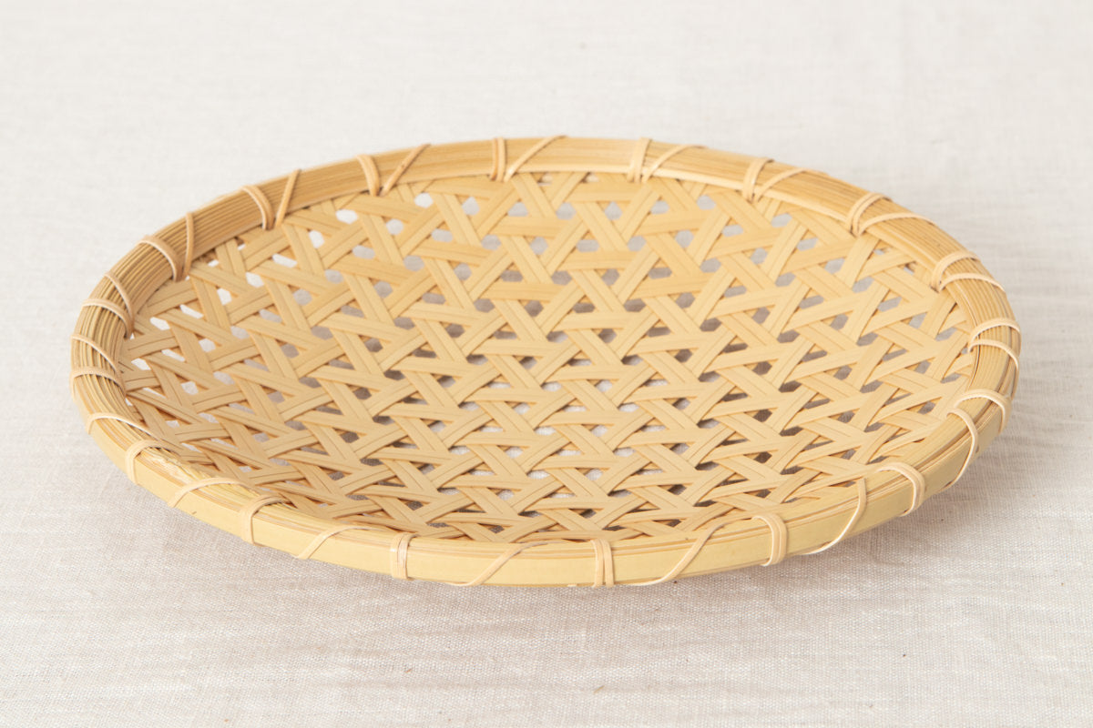 Flat Basket Tray "Kikkō Weave" / Madake Bamboo / Tottori-JPN 320713-1
