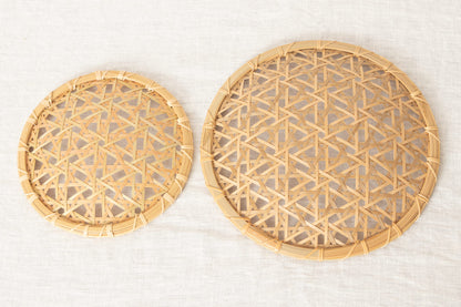 Flat Basket Tray "Inserted Mutsume Weave" / Madake Bamboo / Tottori-JPN 320712