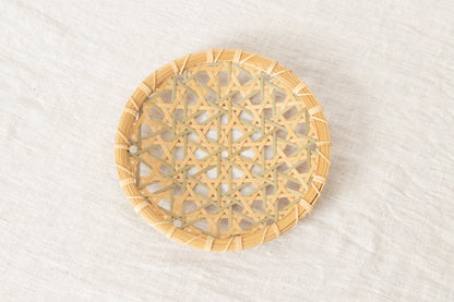 Flat Basket Tray "Inserted Mutsume Weave" / Madake Bamboo / Tottori-JPN 320712