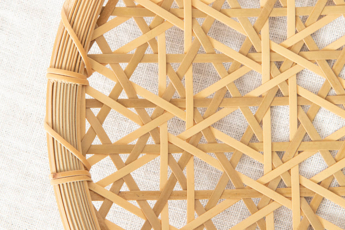 Flat Basket Tray "Inserted Mutsume Weave" / Madake Bamboo / Tottori-JPN 320712