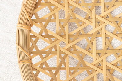 Flat Basket Tray "Inserted Mutsume Weave" / Madake Bamboo / Tottori-JPN 320712