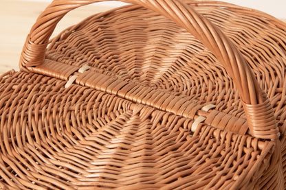 One handle basket with lid / Willow / POL 340217-1