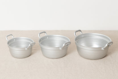 Stepped pot 15.5cm, 18.5cm, 21.5cm smaller 3sizes / Aluminum / Toyama-JPN 811120