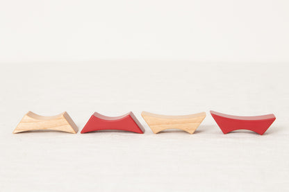 Chopsticks rest "Reversible Bridge" [ Natural, Red ] / Japanese cherry birch / Ōita-JPN 211145