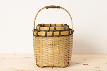Lunch Basket with Lid Small / Green Madake Bamboo / Oita-JPN 220633-1