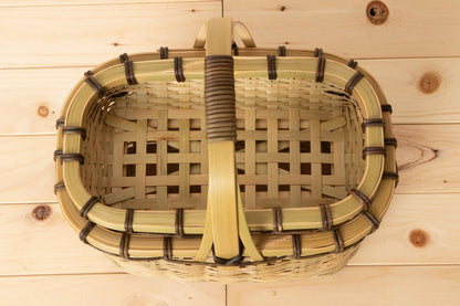 Lunch Basket with Lid Small / Green Madake Bamboo / Oita-JPN 220633-1