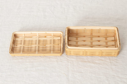 Small lunch box S, S-long / White bamboo / Kagoshima-JPN 321106