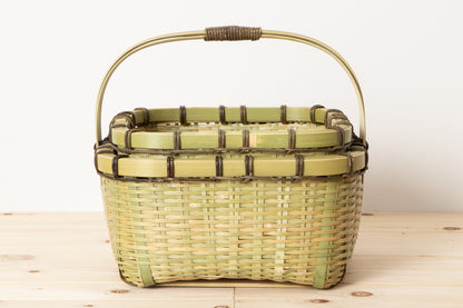 Square basket with lid S, M / Madake bamboo / Ōita-JPN 220611