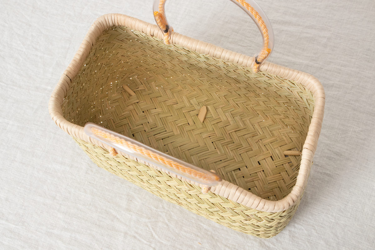 Shopping basket S -vinyl handle- / Suzu bamboo / Iwate-JPN 210111-1