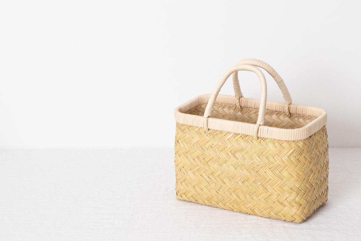 Shopping basket S -rattan handle- / Suzu bamboo / Iwate-JPN 450816-1